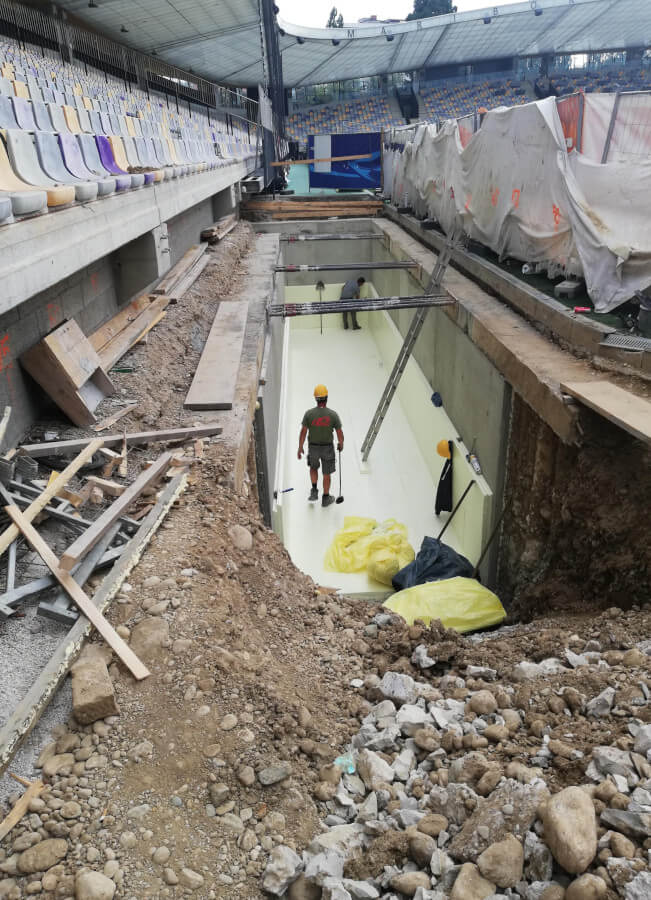 impermeabilizzazione con amphibia voleco stadio maribor slovenia