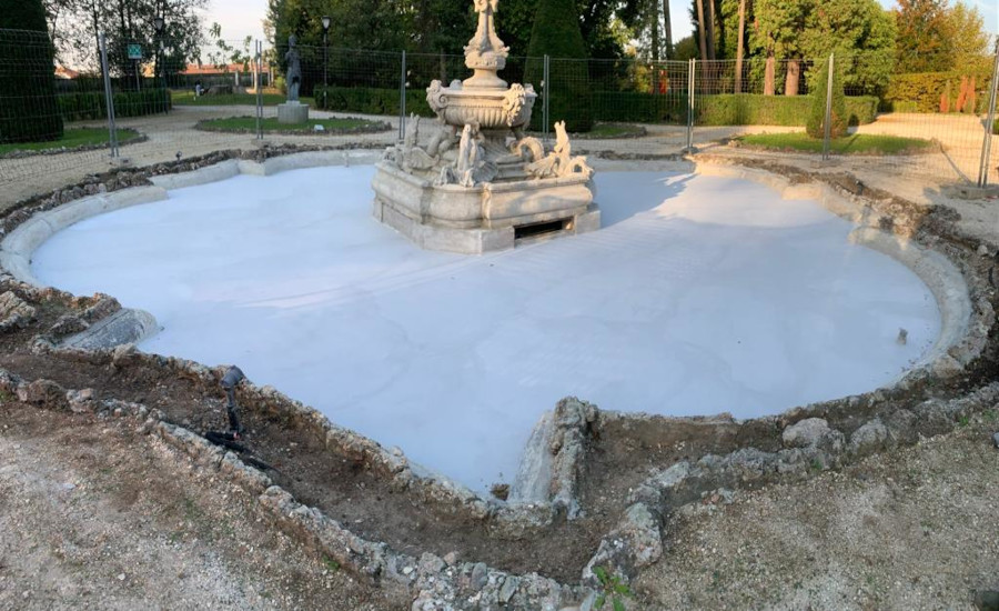 impermeabilizzazione e finitura vasca ornamentale con soluzioni Volteco